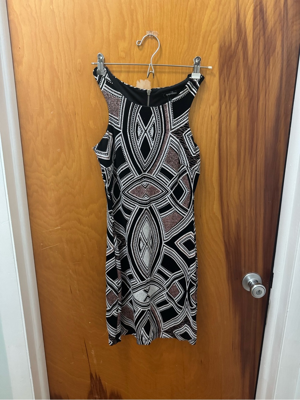 Speechless Black & White Geometric Midi Dress